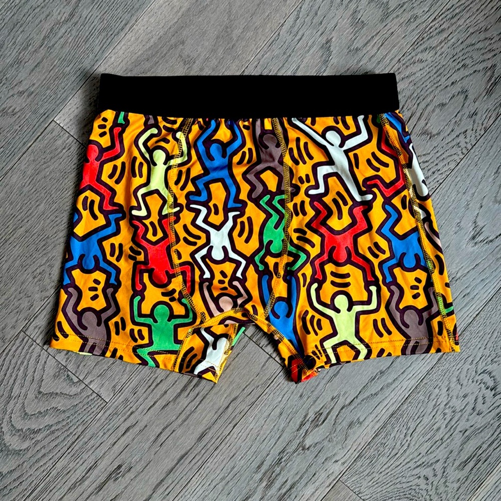 Yellow Keith Haring boxer shorts